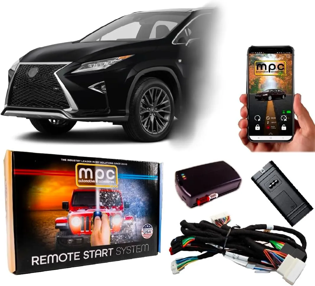 MPC Plug N Play Remote Starter with Smartphone Control Compatible with 2016-2019 Lexus RX350 |Gas| |Push to Start| with T-Harness - Factory Key Fob Activated - Firmware Preloaded