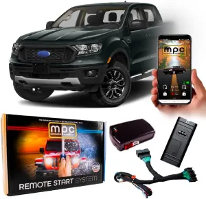 MPC Plug N Play Remote Starter with Smartphone Control Compatible with 2019-2023 Ford Ranger |Gas| |Push to Start| with T-Harness - Factory Key Fob Activated