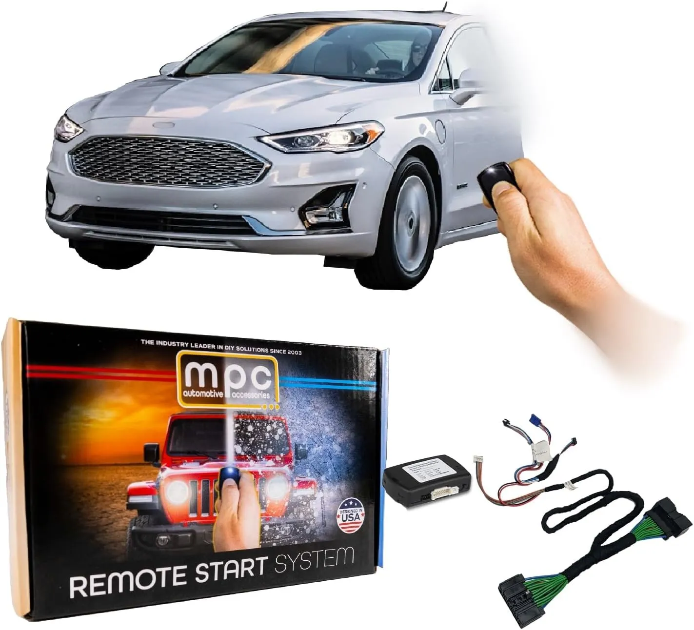 MPC Remote Start Kit Compatible with 2014-2021 Ford Fusion || Plug n Play Harness || Press Fob Lock-Unlock-Lock to Start || 10 Minute Install || Zero Wire Splicing || Gas Vehicles