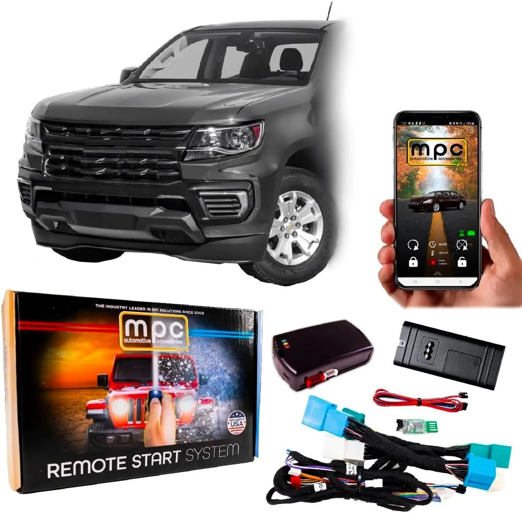 MPC Smartphone or Factory Remote Activated Remote Start Kit Compatible with 2015-2022 Chevrolet Colorado - Key-to-Start - Plugin T-Harness - FlashLink Updater - USA Tech Support