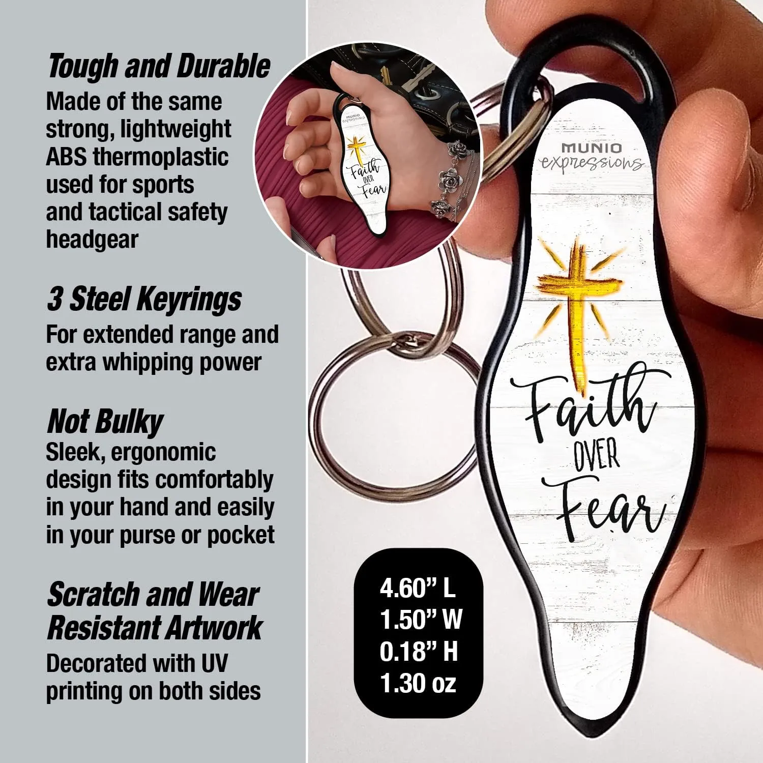 MUNIO Original Self Defense Keychain Kit - Self Protection Personal Safety Essentials, Portable Defense Kubotan