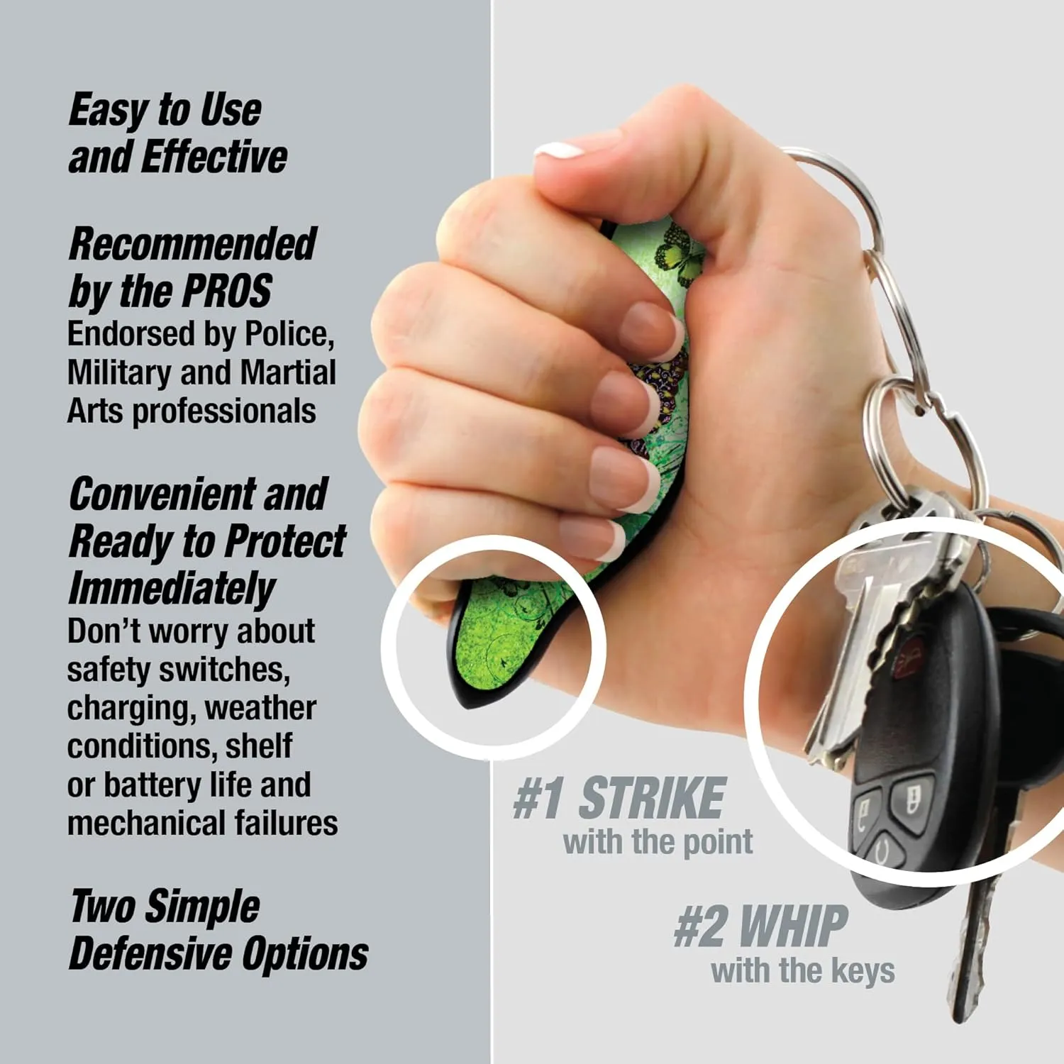 MUNIO Original Self Defense Keychain Kit - Self Protection Personal Safety Essentials, Portable Defense Kubotan