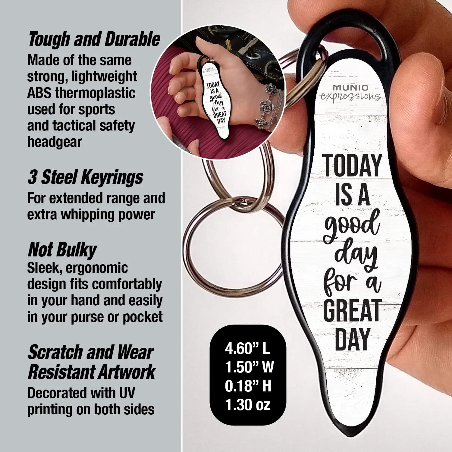 MUNIO Original Self Defense Keychain Kit - Self Protection Personal Safety Essentials, Portable Defense Kubotan
