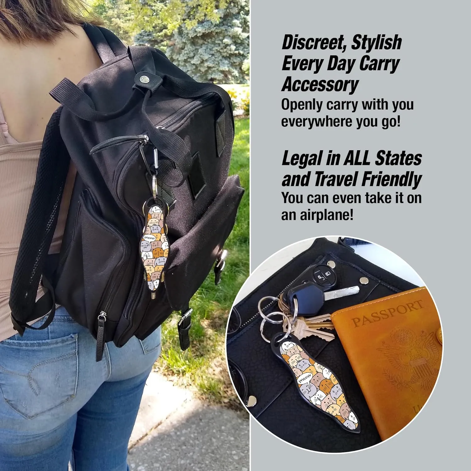 MUNIO Self Defense Keychain Kit – Personal Safety Device, Portable & Legal for Airplane Travel, TSA Approved, Made in the USA