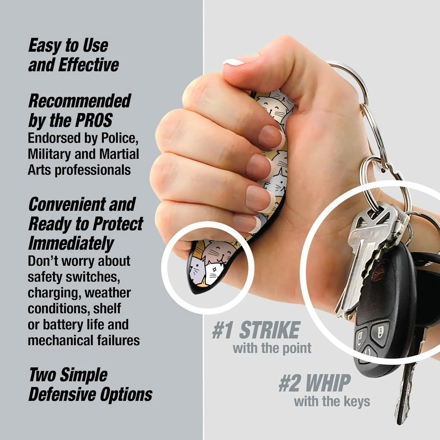 MUNIO Self Defense Keychain Kit – Personal Safety Device, Portable & Legal for Airplane Travel, TSA Approved, Made in the USA