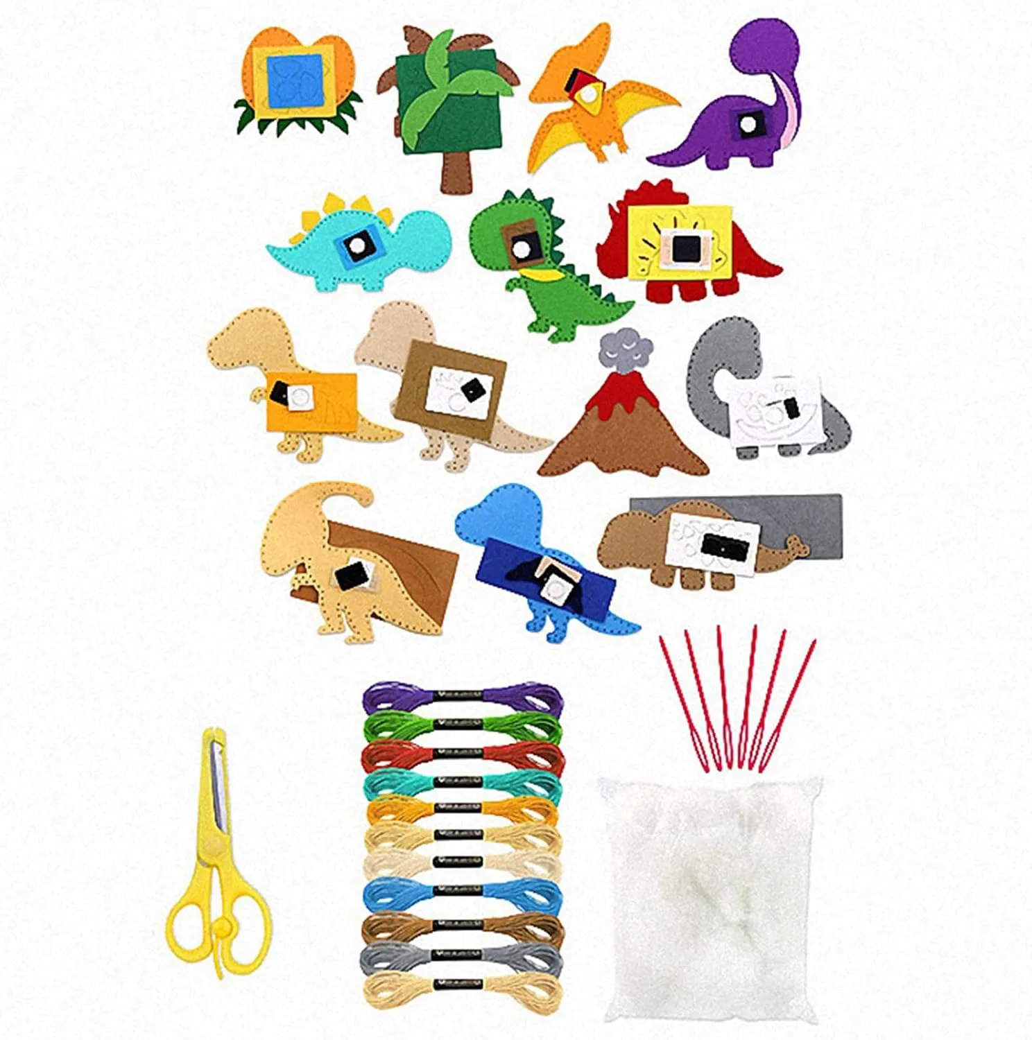 MYHJL Kid Sewing Craft Kit Felt Animals Children Birthday Gifts Educational Toys Stuffed Animals Set DIY Kits for Girls and Boys (D)