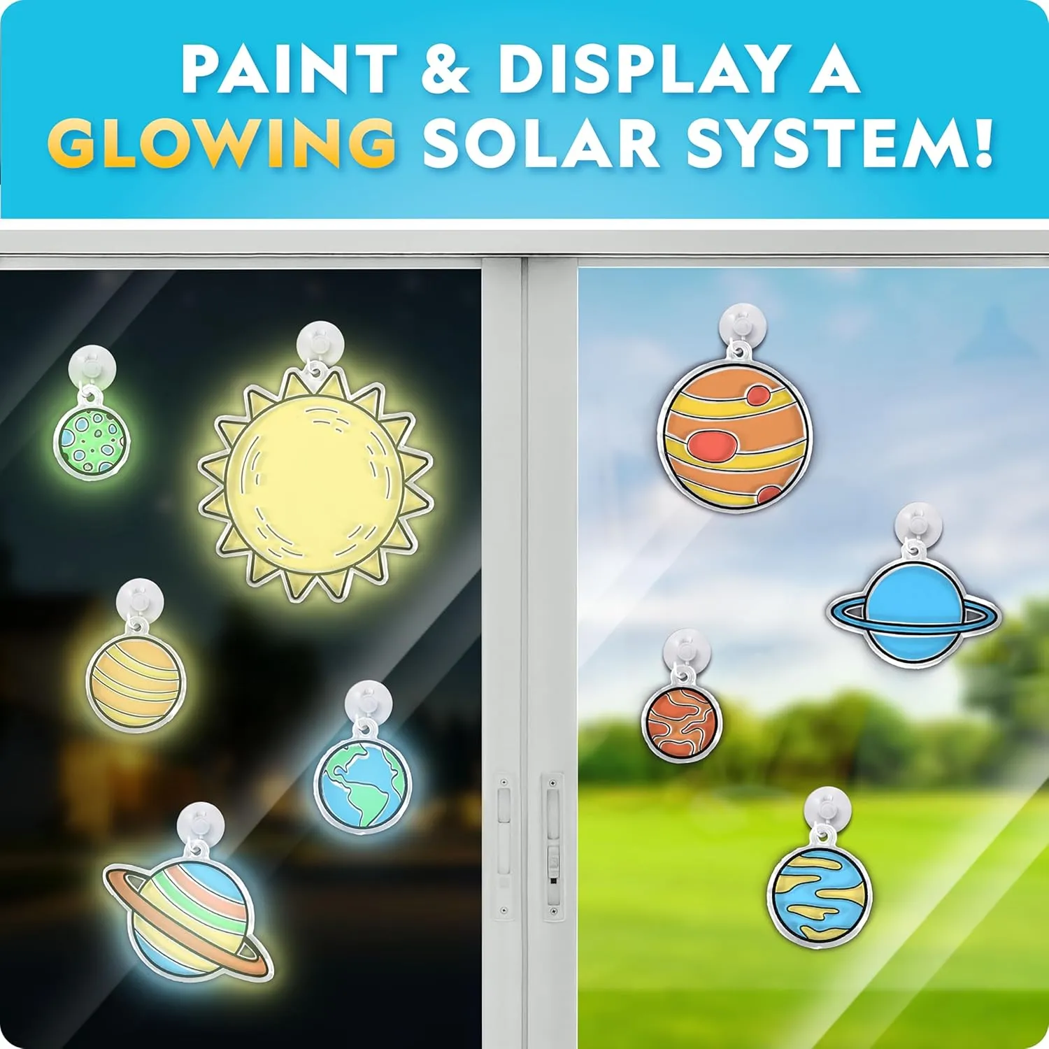 National Geographic Mega Space Activity Kit - Glow in The Dark Science Craft Kit for Kids with 100  Pieces, Launch a Rocket, Create Glowing Constellations, Paint a Solar System & More