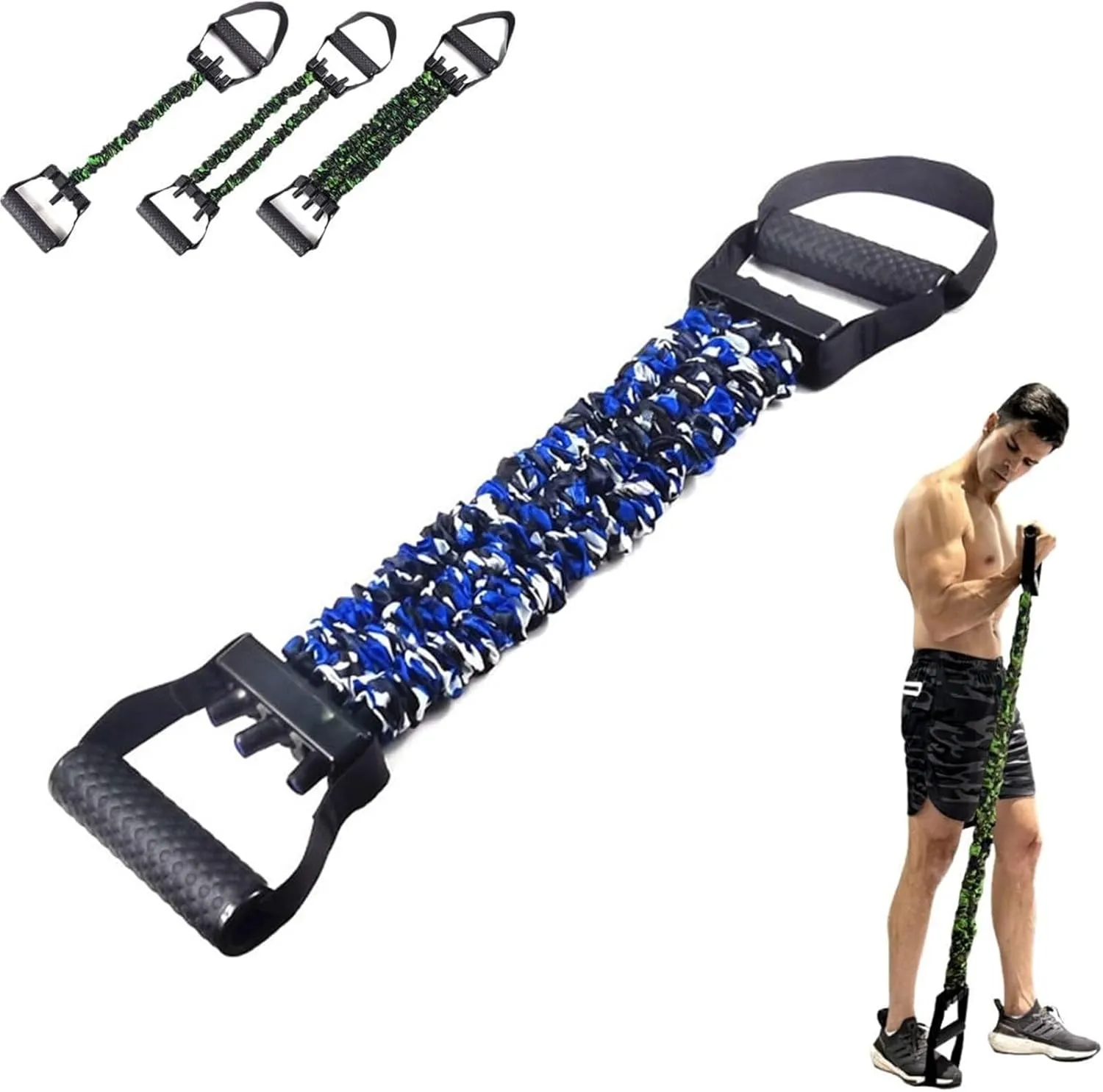 Natural Latex 3-Hole Resistance Stretcher, Chest Expander Stretch Bands for Men, High Elasticity & Tear Resistant Exercise Bands with Handles, Full-Body Basic Training, Strength Workouts