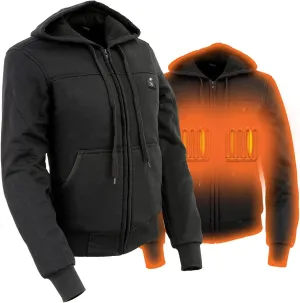 Nexgen Heat MPL2713SET Women Black 'Heated' Front Zipper Fiery Hoodie Jacket for Outdoor Activities w/Battery Pack