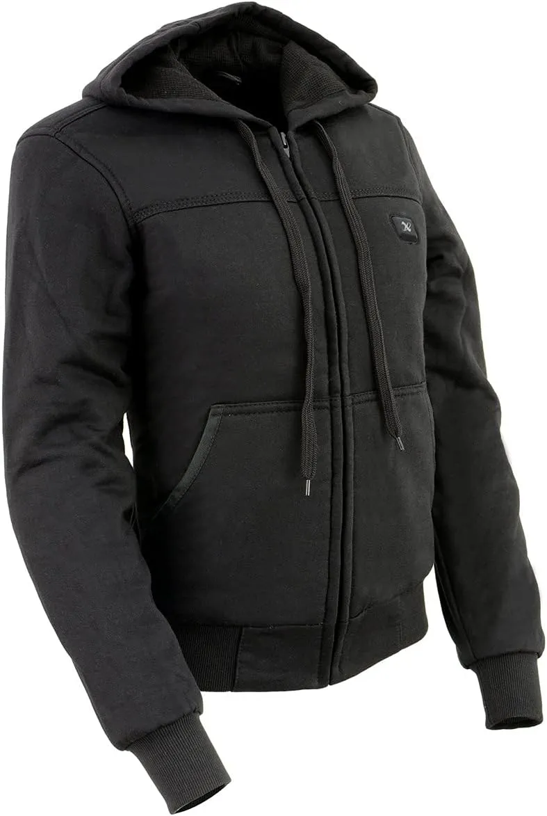 Nexgen Heat MPL2713SET Women Black 'Heated' Front Zipper Fiery Hoodie Jacket for Outdoor Activities w/Battery Pack