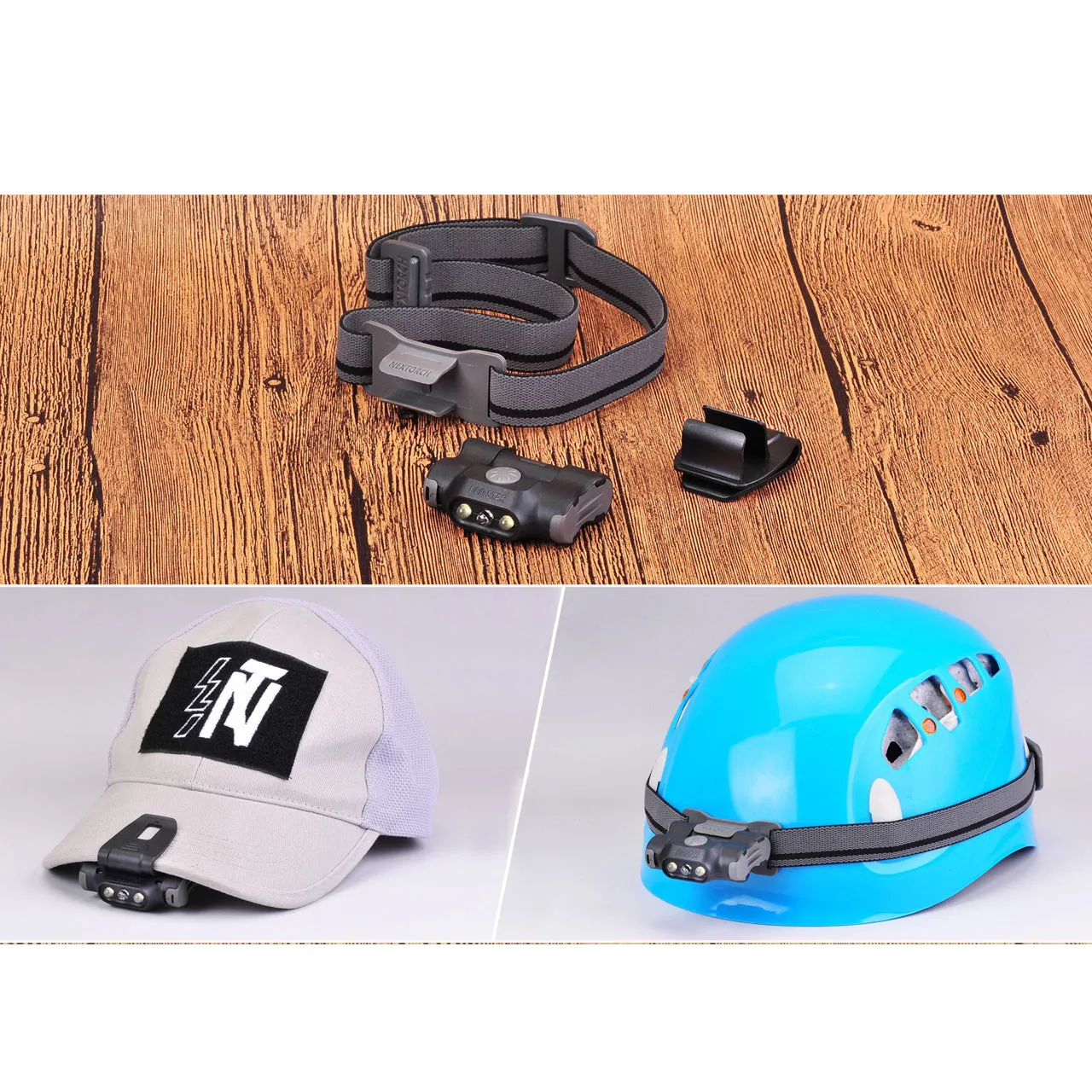 Nextorch H-Series EcoStar Headlight/Helmet Light, Multi-Function, 4 Modes, White/Red LED, Detachable from Strap
