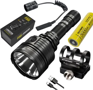 Nitecore P30i i-Generation High Output Searchlight - 2000 Lumen, 1000 Meter, with Eco-Sensa TypeC USB Cable & RSW2i Remote Pressure Switch (  GM02 Mount)