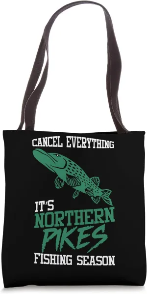 Northern Pike Fishing Rod Fishing Lure Pike Fisherman Tote Bag