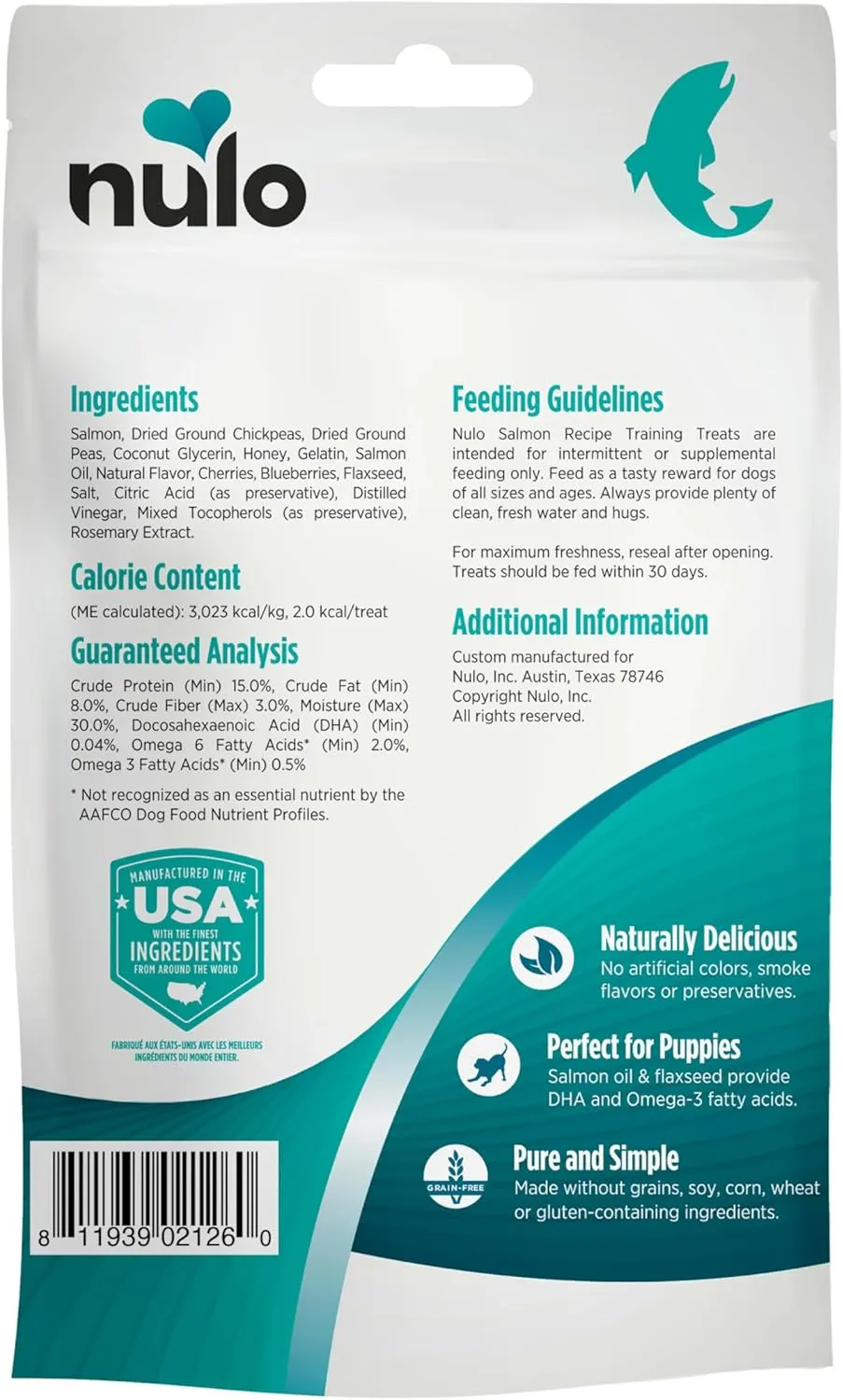 Nulo Freestyle Salmon Flavor Healthy Dog and Puppy Training Treats, 16 Ounce Pouch