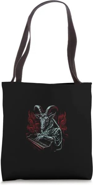 Occult Synthesizer Baphomet Synth Satan Keyboard Analog Gear Tote Bag