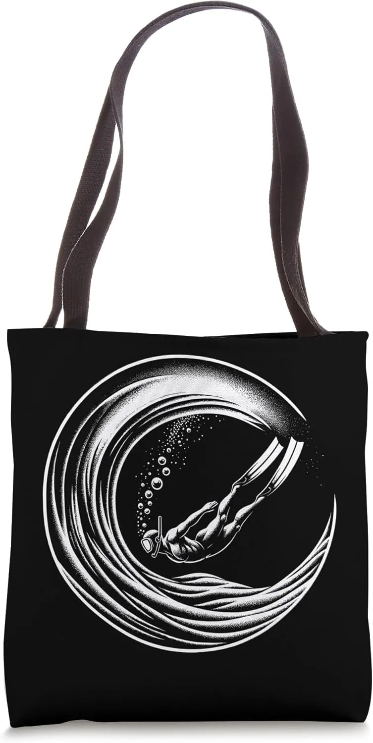Oceanic Tranquility - Freediving Serenity Tote Bag