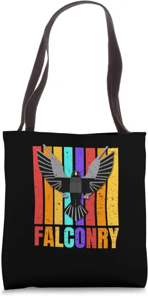 Ornithology Falconry Silhouette Retro Falconer Peregrine Tote Bag