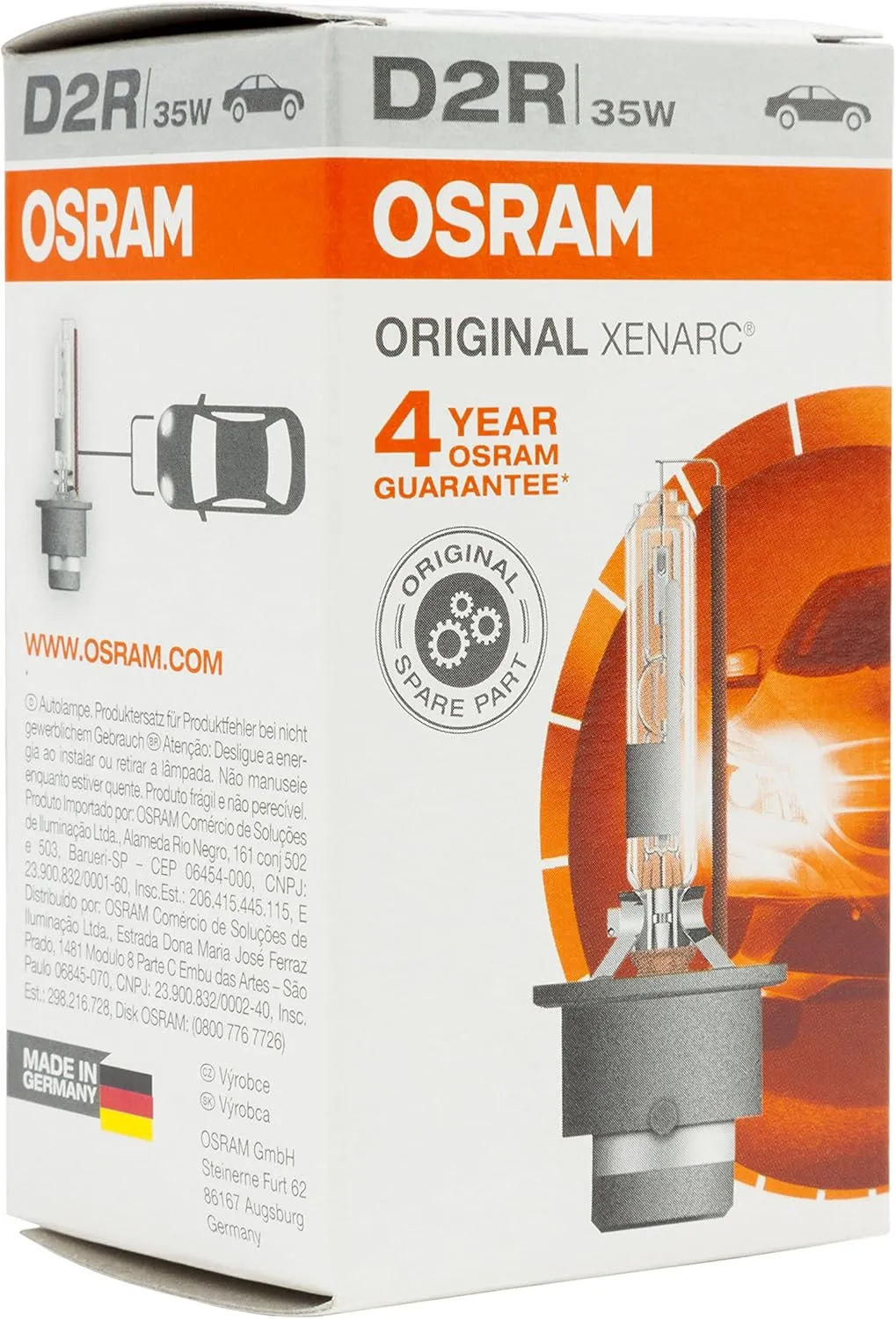 OSRAM XENARC ORIGINAL D2R xenon headlamp bulb 66250  100% 4150K 1 piece in folding box