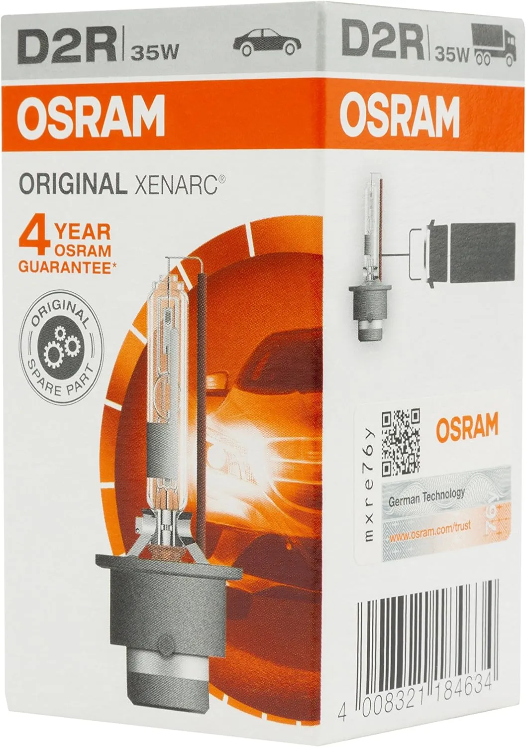 OSRAM XENARC ORIGINAL D2R xenon headlamp bulb 66250  100% 4150K 1 piece in folding box