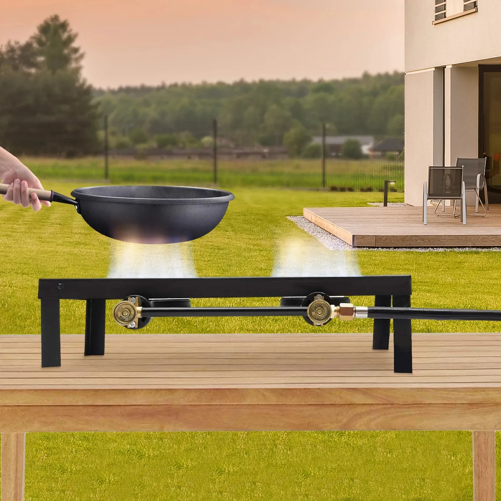 Outdoor Double Burner Propane Stove Cooker