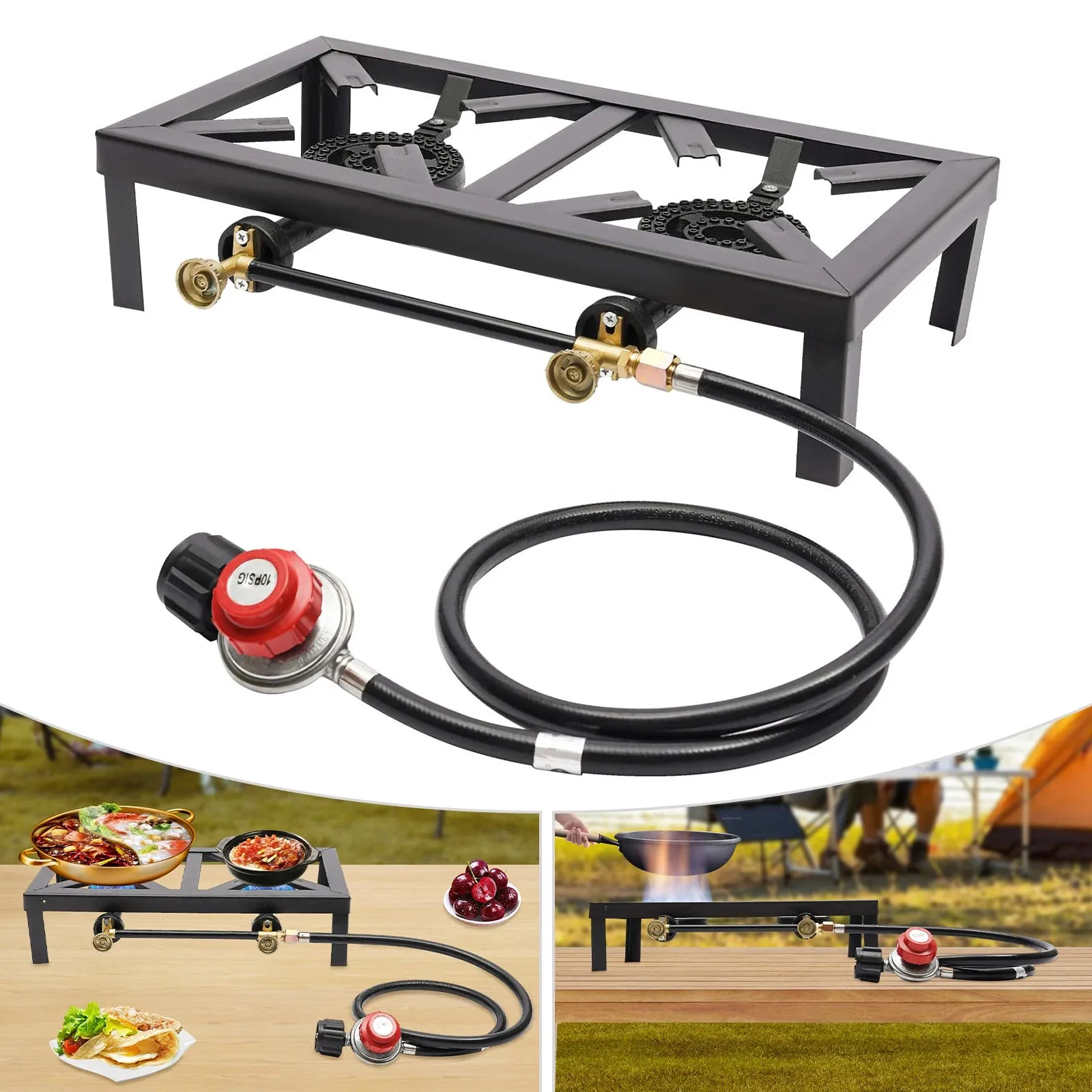 Outdoor Double Burner Propane Stove Cooker