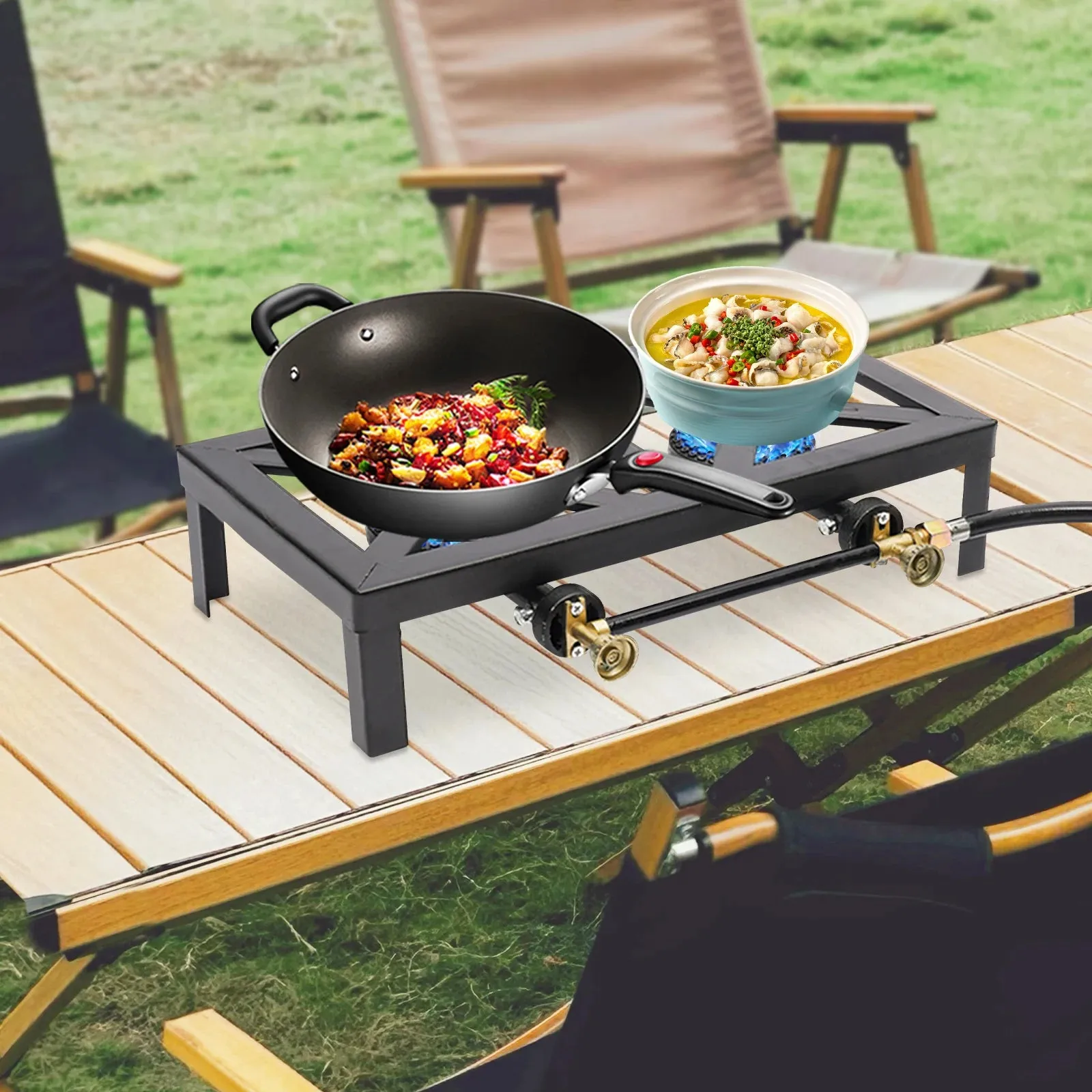 Outdoor Double Burner Propane Stove Cooker