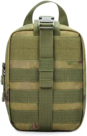 Outdoor Sports Airsoft Gear Molle Assault Combat Hiking Bag Accessory Camouflage Kit Pack Tactical Medical Pouch - A-TACS FG, Medium