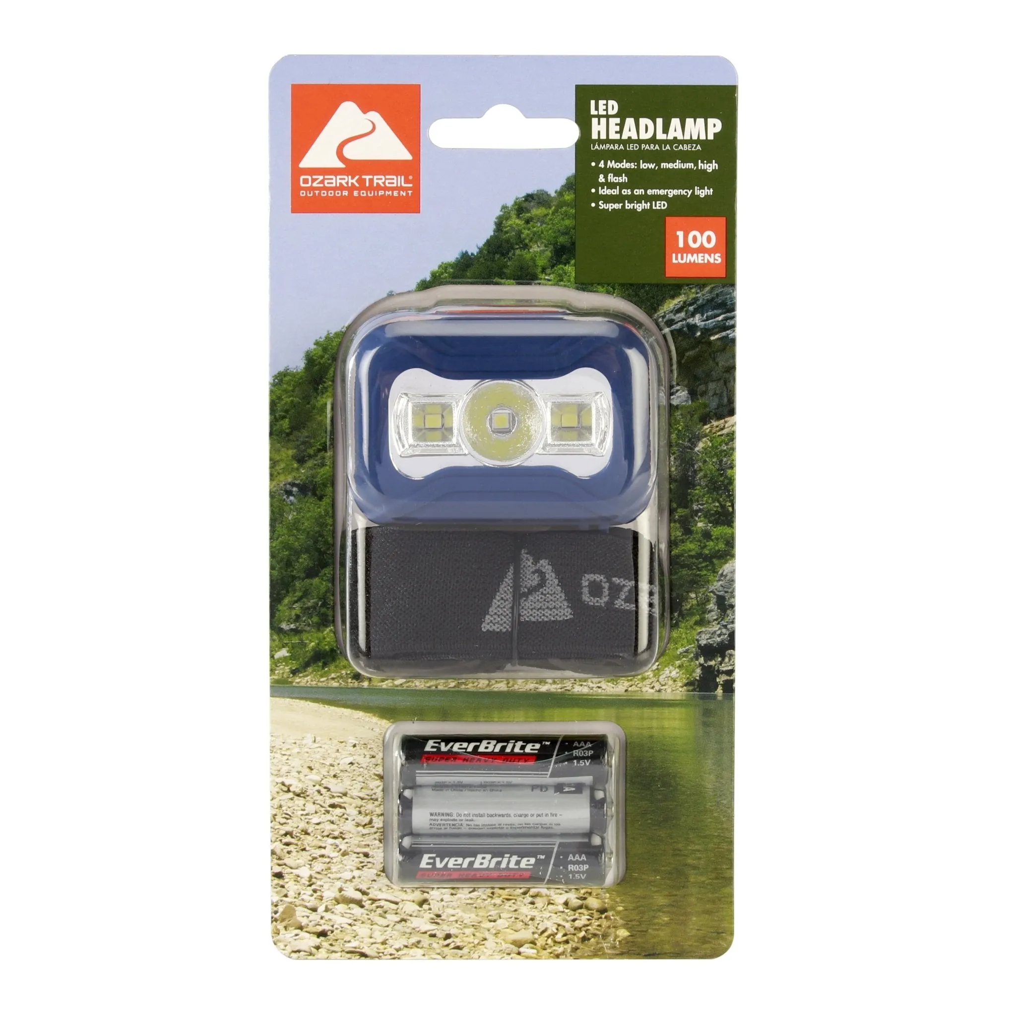Ozark Trail 100-Lumen LED Headlamp - Blue, Model 31639