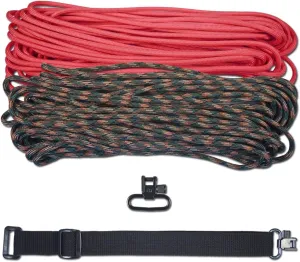 Paracord Planet DIY Adjustable Strap Multi-Purpose Sling | 550 LB Paracord and 1 Inch Webbing | Woodland Camo and Pink with Black Webbing