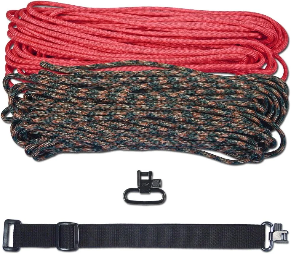 Paracord Planet DIY Adjustable Strap Multi-Purpose Sling | 550 LB Paracord and 1 Inch Webbing | Woodland Camo and Pink with Black Webbing