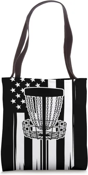 Patriotic USA Flag Frisbee Golf Player Disc Golf Tote Bag