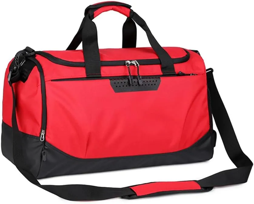 Personalized Duffle Bag with Photo Text Custom Sports Bag for Women Men (red)