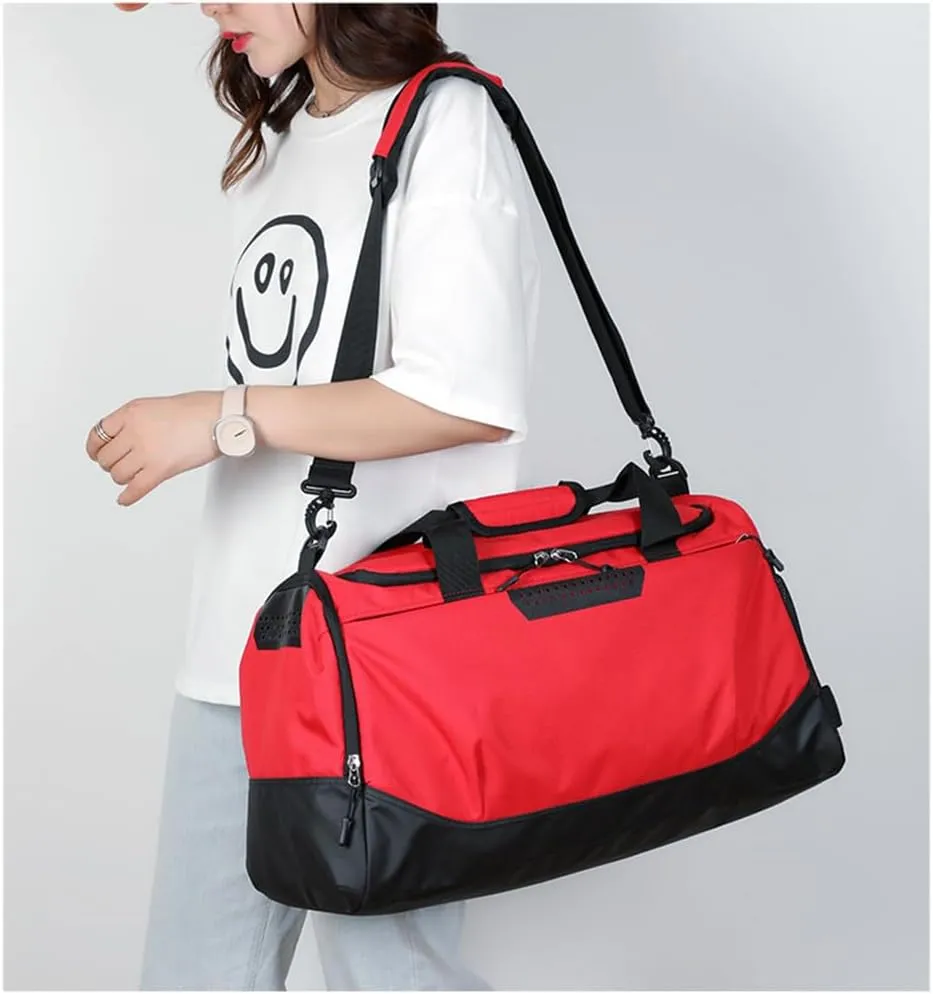 Personalized Duffle Bag with Photo Text Custom Sports Bag for Women Men (red)
