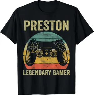 Personalized Legendary Gamer Shirt Preston Name Video Gamer T-Shirt