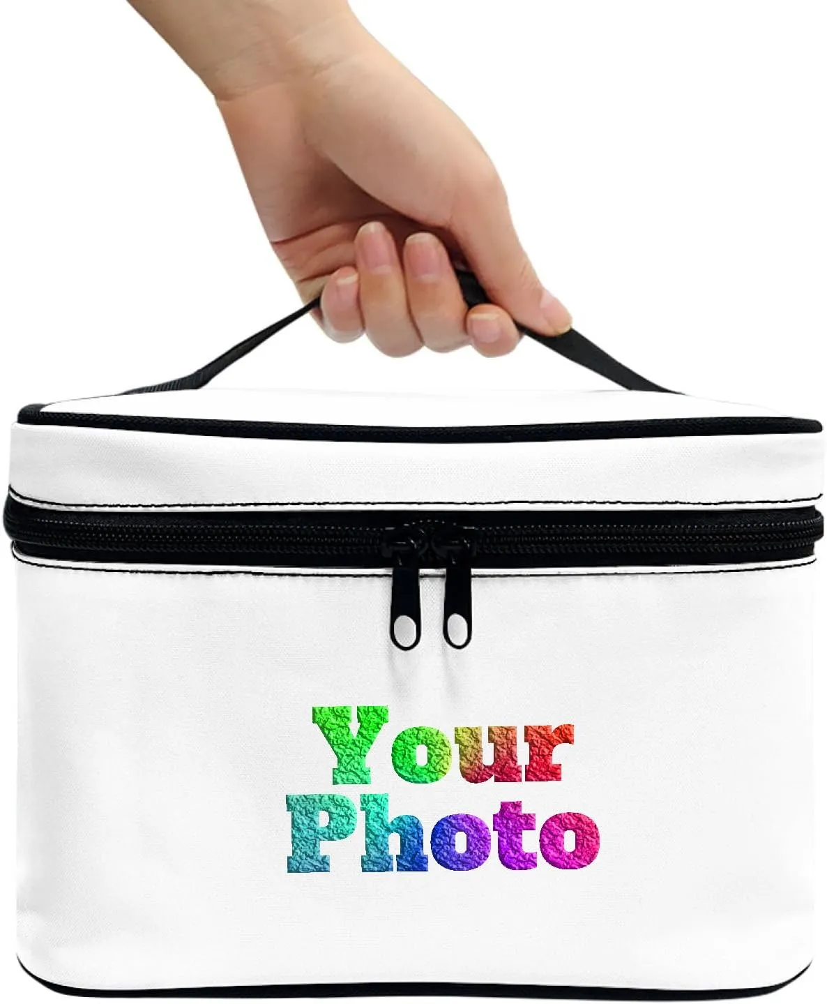 Personalized Your Photo Make Up Bag Casual Cosmetic Storage Bag Portable Toiletry Bag Zipper Make Up Case Organizer for Women