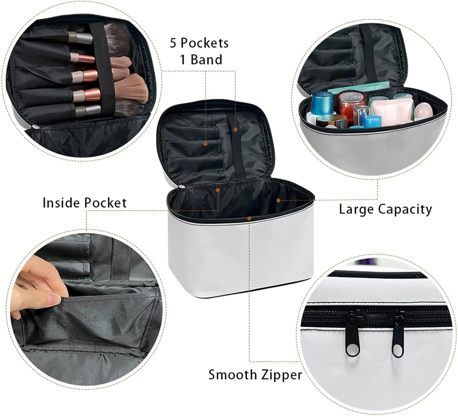 Personalized Your Photo Make Up Bag Casual Cosmetic Storage Bag Portable Toiletry Bag Zipper Make Up Case Organizer for Women