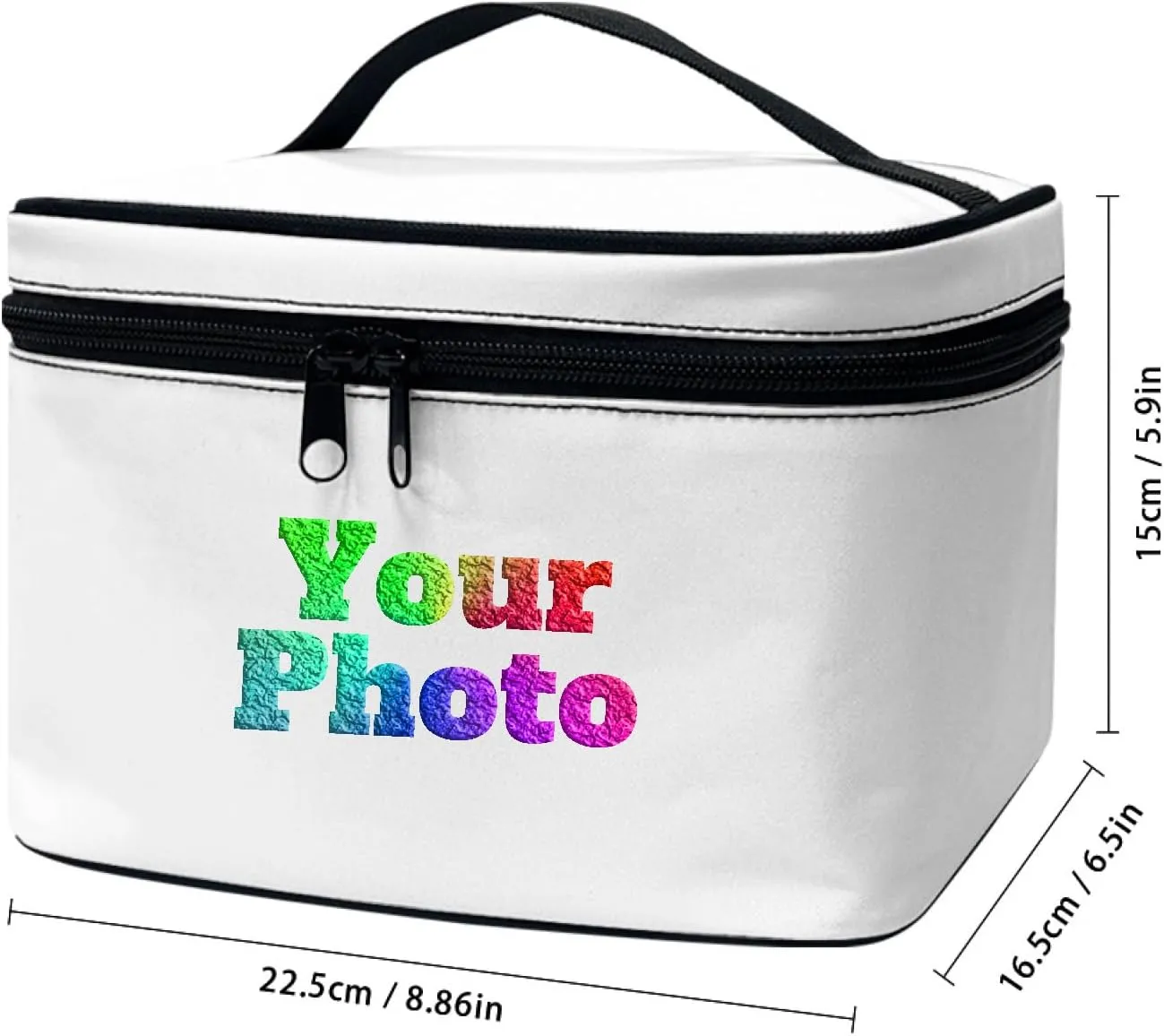 Personalized Your Photo Make Up Bag Casual Cosmetic Storage Bag Portable Toiletry Bag Zipper Make Up Case Organizer for Women