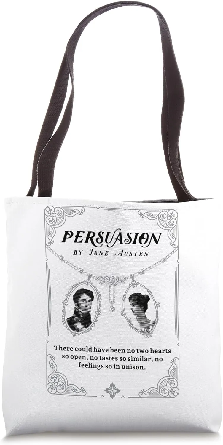 Persuasion Austen Book Cover Title Page Jane Austen Tote Bag