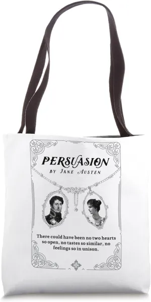 Persuasion Austen Book Cover Title Page Jane Austen Tote Bag