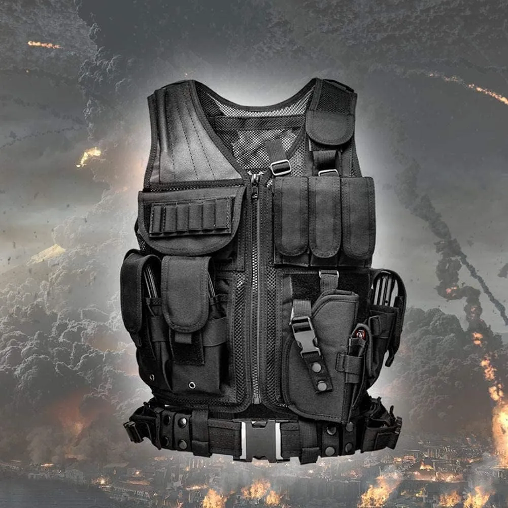 PJ Tactical Fast Helmet and Airsoft Mask Skull Full Mask ，Tactical Vest Outdoor Ultra-Light Breathable Training Vest Kit