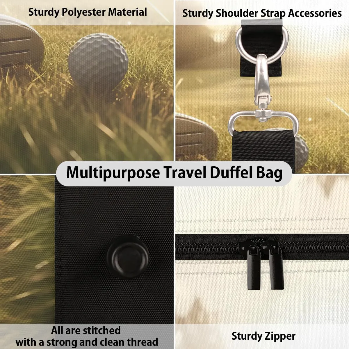 Play Golf Travel Duffel Bag for Women Men Waterproof Foldable Overnight Weekender Bag Large Capacity Sports Gym Bag