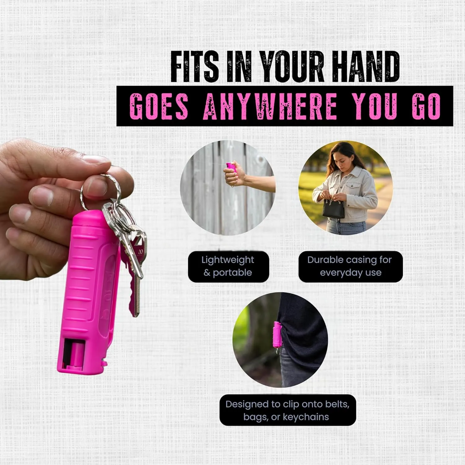 Police Magnum Bulk Pepper Spray Keychain Self Defense- Tactical Maximum Strength- Belt Clip Safety Key Chains for Women & Men- Made in The USA