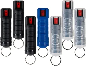 Police Magnum Bulk Pepper Spray Keychain Self Defense- Tactical Maximum Strength- Belt Clip Safety Key Chains for Women & Men- Made in The USA