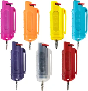 Police Magnum Bulk Pepper Spray Keychain Self Defense- Tactical Maximum Strength- Belt Clip Safety Key Chains for Women & Men- Made in The USA