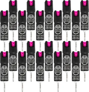POLICE MAGNUM Mini Pepper Spray Bulk Pack- Max Heat Strength Protection- Made in The USA- 1/2oz Twist Lock Keyrings