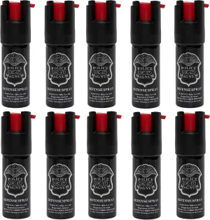 POLICE MAGNUM Mini Pepper Spray Self Defense Canisters- Max Heat Strength- Small & Discreet - Made in The USA (10 Pack 1/2oz Twist Lock)