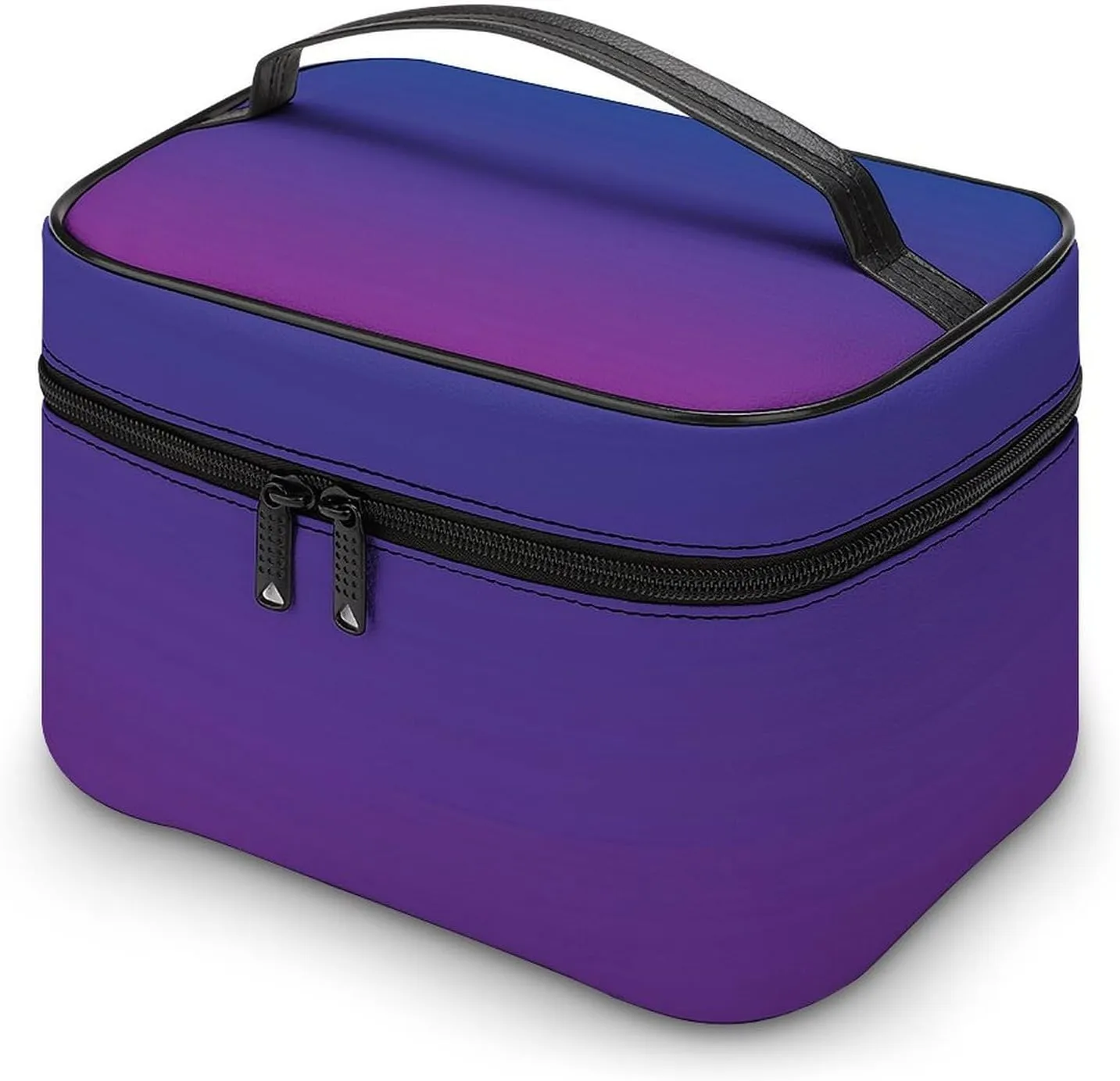 Portable Make Bag, Neon Dark Blue and Purple Ombre Cosmetic Case Portable Cosmetic Portable Organizer for Men & Women