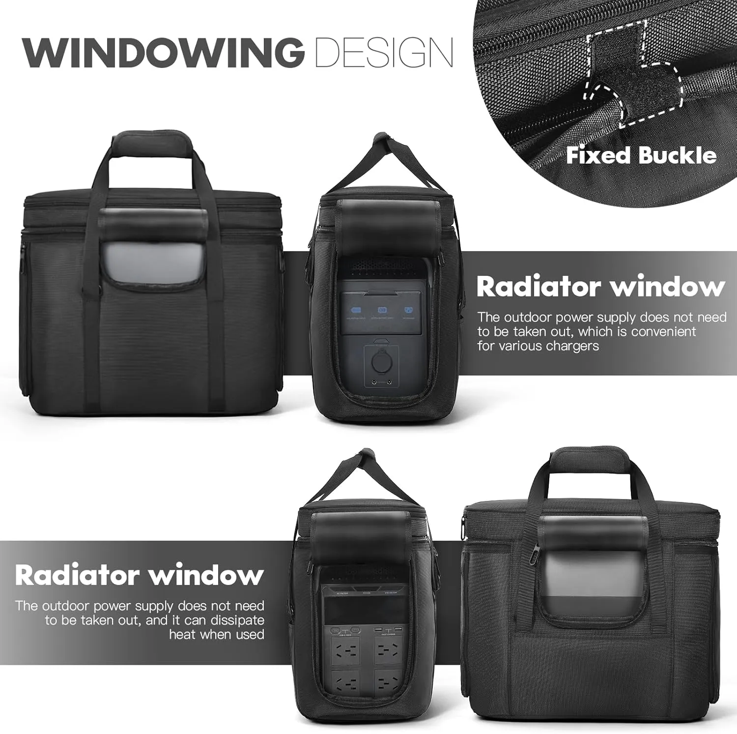 Portable Power Station Carrying Case Bag Compatible with For DELTA 3 Plus Power Station Generator Protective Shoulder Storage Bag Cover with Pocket for Outdoor Travel Camping Charging