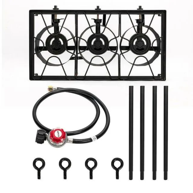 Portable Propane 225,000-BTU 3 Burner Gas Cooker Outdoor Camping Stove Grill