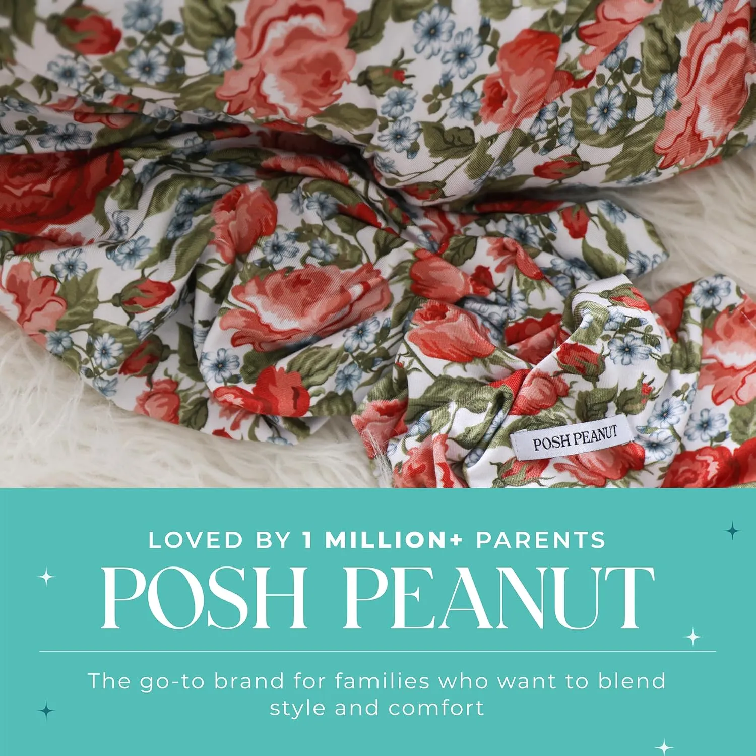 Posh Peanut Swaddle Blanket   Headband Set - Soft Newborn Swaddle Doubles As a Stroller, Receiving Blanket, and Nursing Cover - Matching Baby Swaddles & Headbands for Everyday
